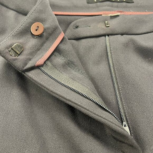 Theory Charcoal Gray Flat Front Pocketless Wide Leg Dress Pants Size 10 - Picture 8 of 9